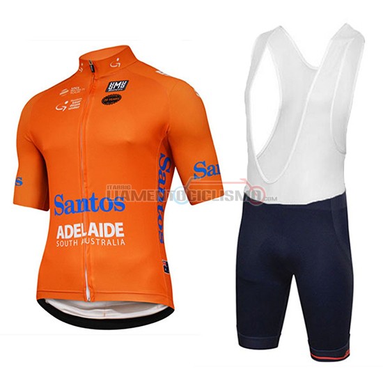 Abbigliamento Ciclismo Tour Down Under Santos Manica Corta 2018 Arancione